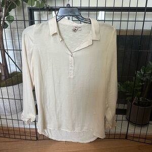 last chance Dolan Cream Button Down Shirt with Notched Collar